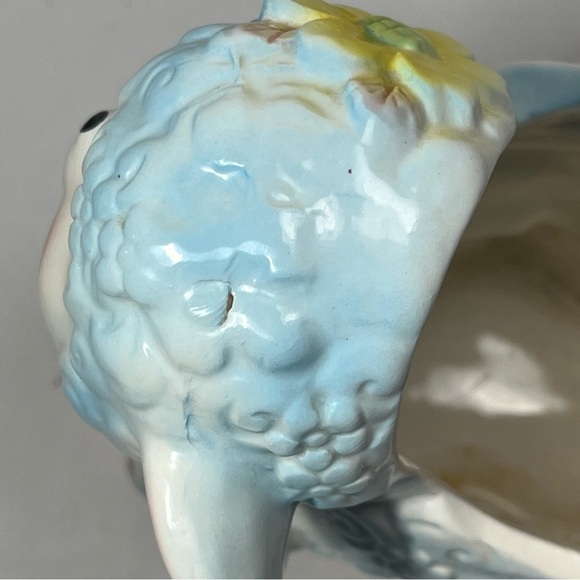 Vintage Baby Lamb Blocks Ceramic Planter Trinket Bowl Inarco Japan E6040 Nursery - Picture 9 of 11